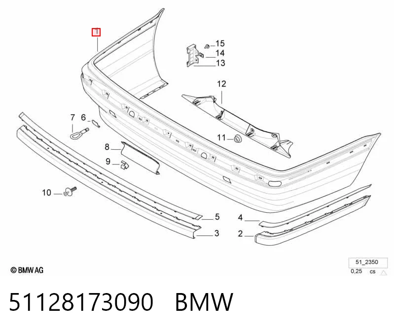 Pára-choque traseiro BMW 7  E38 ao melhor preço