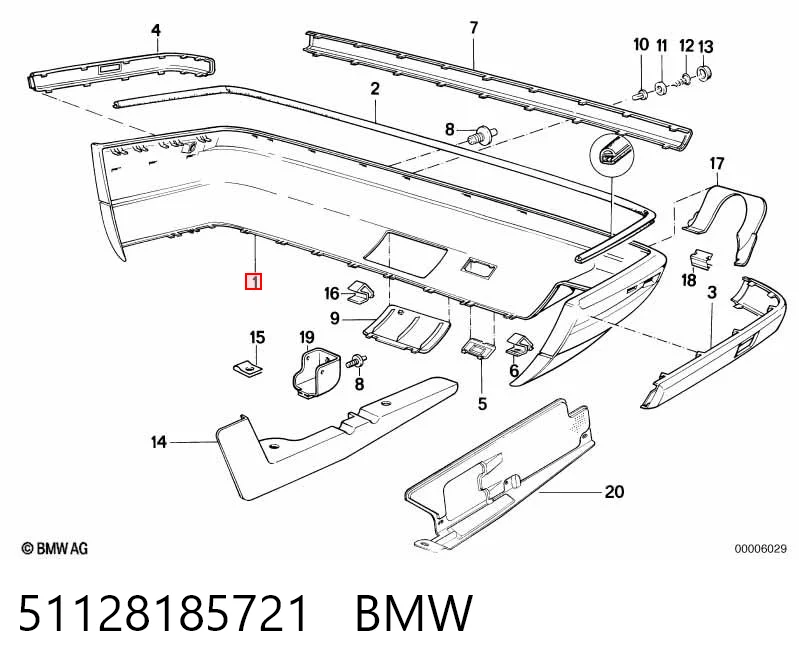 Pára-choque traseiro BMW 5  E34 ao melhor preço