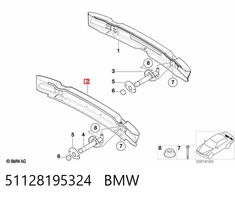 Reforçador do pára-choque traseiro BMW 3  E46 ao melhor preço