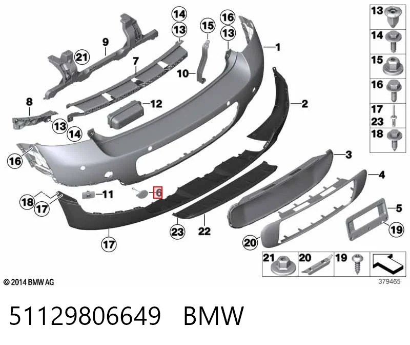 51129806649 BMW Tampão traseiro do pára-choque do gancho de reboque