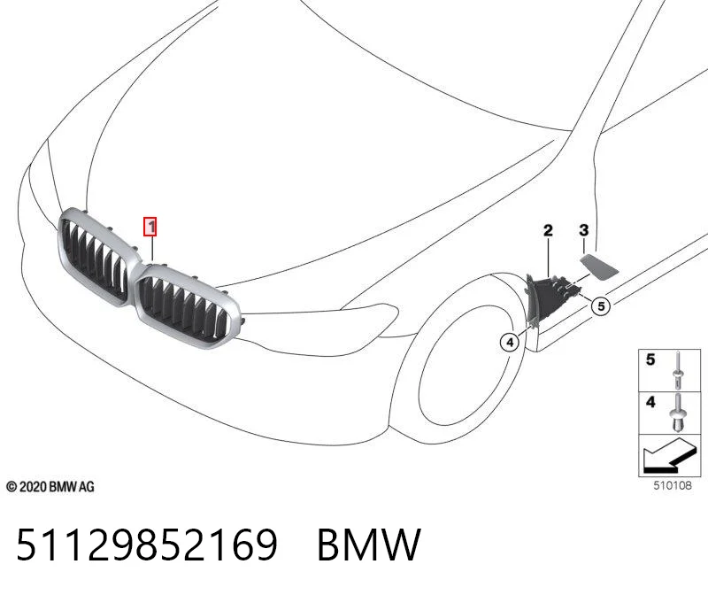 51129852169 BMW Grelha do radiador