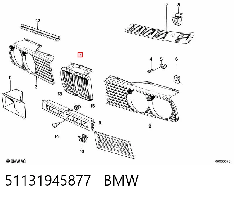 51131945877 BMW Grelha do radiador