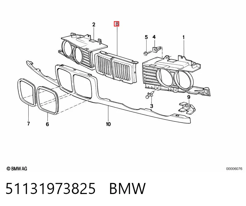 Grelha do radiador BMW 5  E34 ao melhor preço