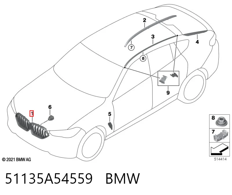 Grelha do radiador para BMW X5  G05, F95