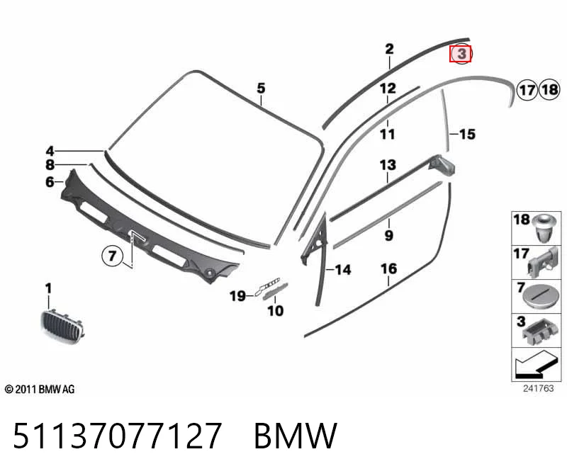 51137077127 BMW Cápsula (prendedor) de fixação do forro do pára-choque do pára-lama dianteiro