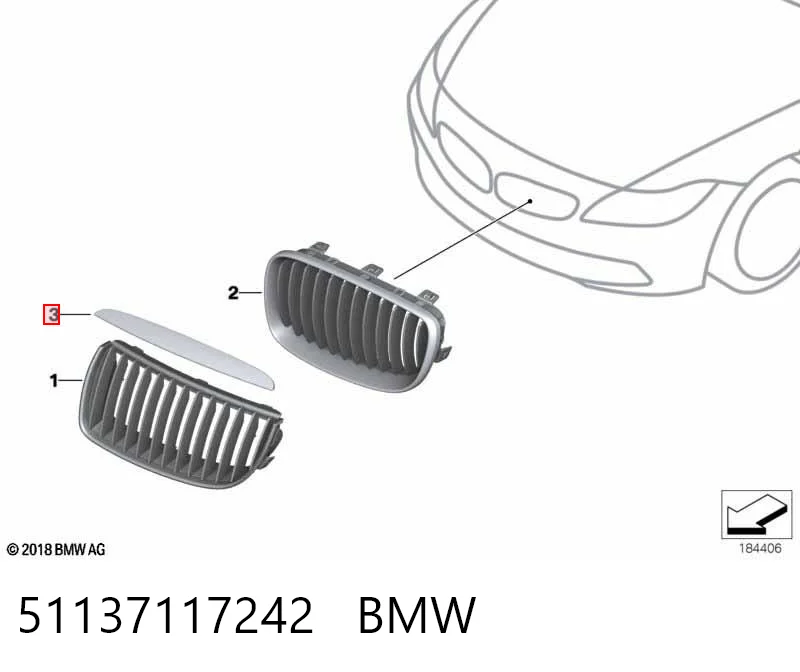 Moldura da capota BMW 3  E90 ao melhor preço
