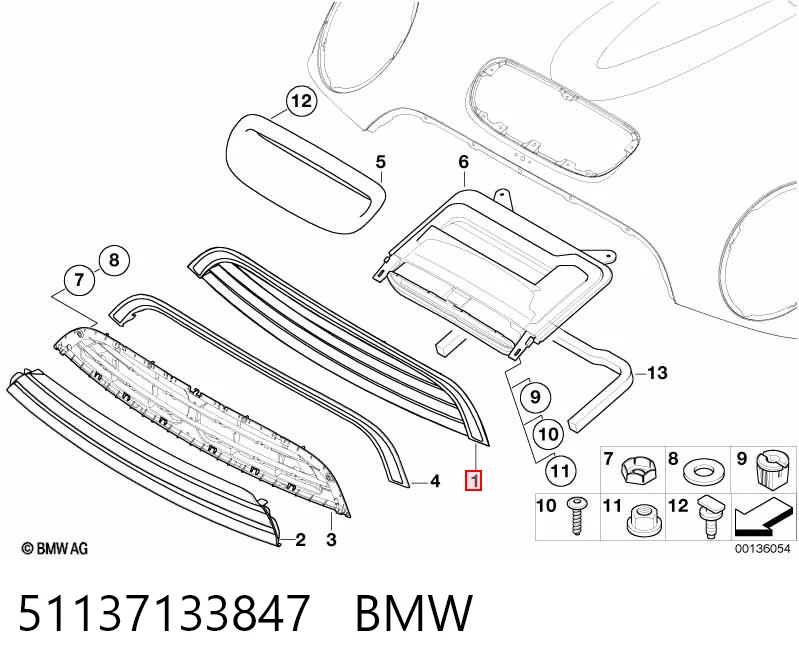 51137133847 BMW Grelha do radiador