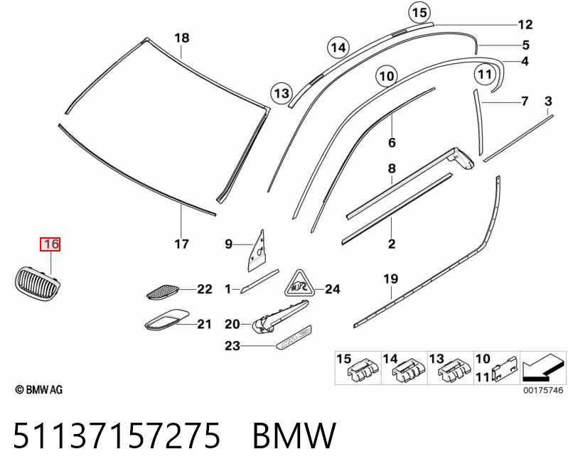 51137157275 BMW Grelha do radiador esquerda