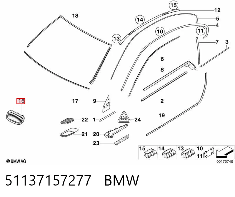 51137157277 BMW Grelha do radiador esquerda
