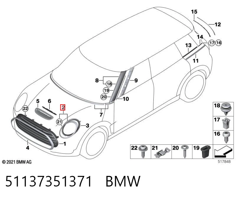 51137351371 BMW Carcaça (cobrimento) da luz esquerda