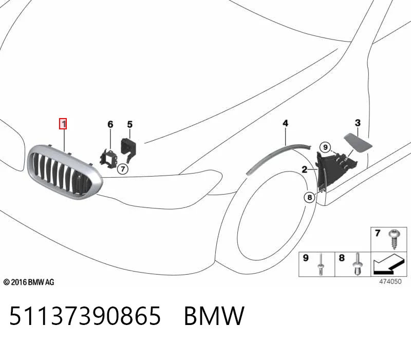 51137390865 BMW Grelha do radiador esquerda