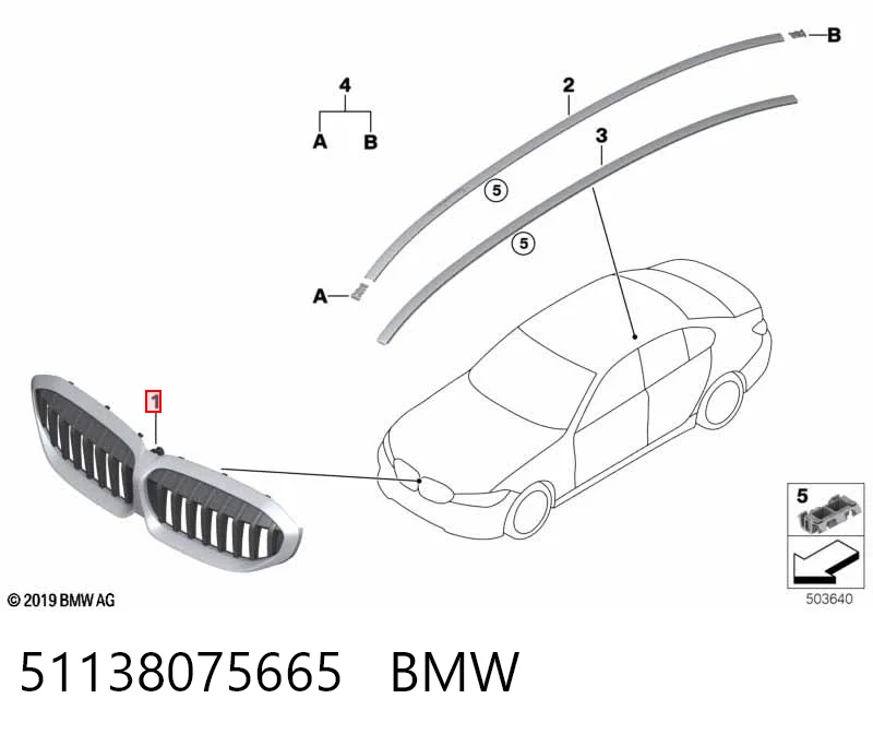 51138075665 BMW Grelha do radiador