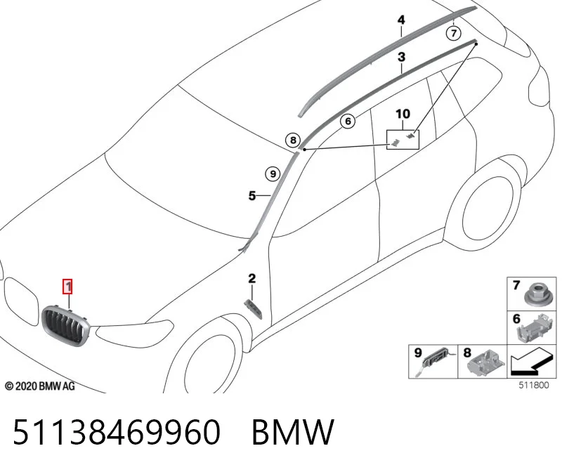 51138469960 BMW Grelha do radiador direita