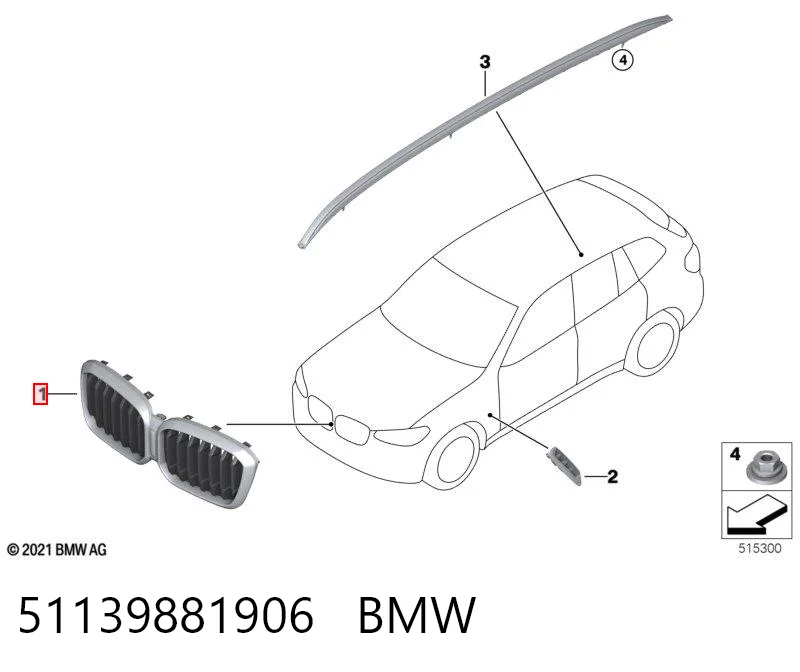 51139881906 BMW Grelha do radiador