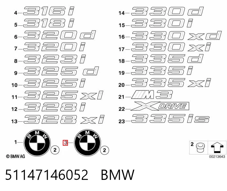 51147146052 BMW Emblema da capota
