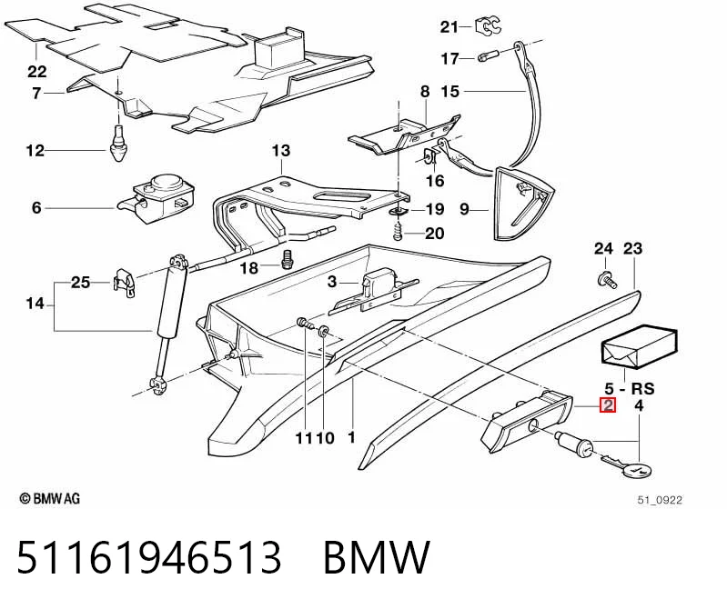 51161946513 BMW Puxador de porta-luvas