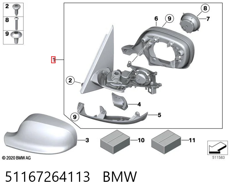 Espelho de retrovisão esquerdo BMW X3  F25 ao melhor preço