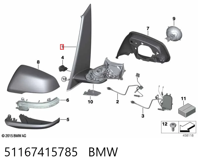 Espelho de retrovisão esquerdo BMW 2  F45 ao melhor preço