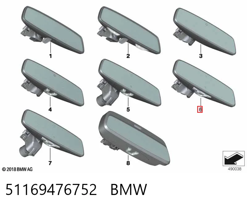 Espelho de salão interno BMW X4  G02, F98 ao melhor preço