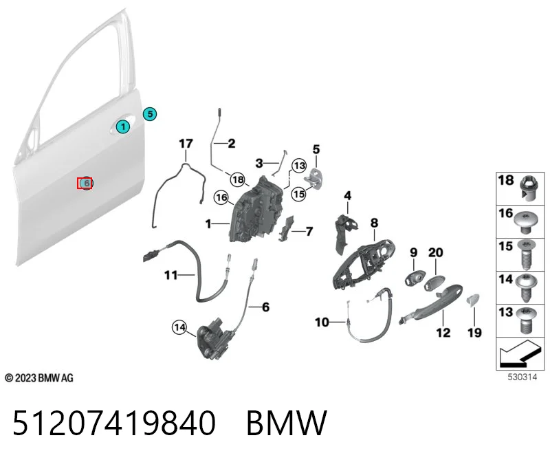 51207419840 BMW Válvula de aperto final de portas