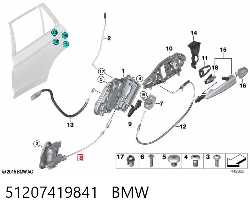 51207419841 BMW Válvula de aperto final de portas