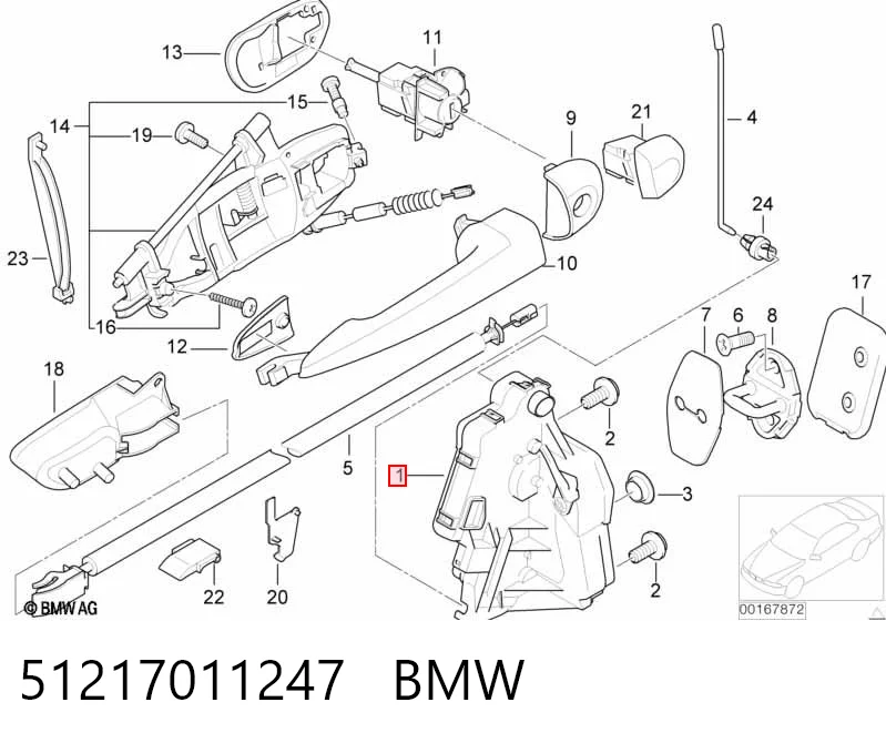 51217011247 BMW Fecho da porta dianteira esquerda