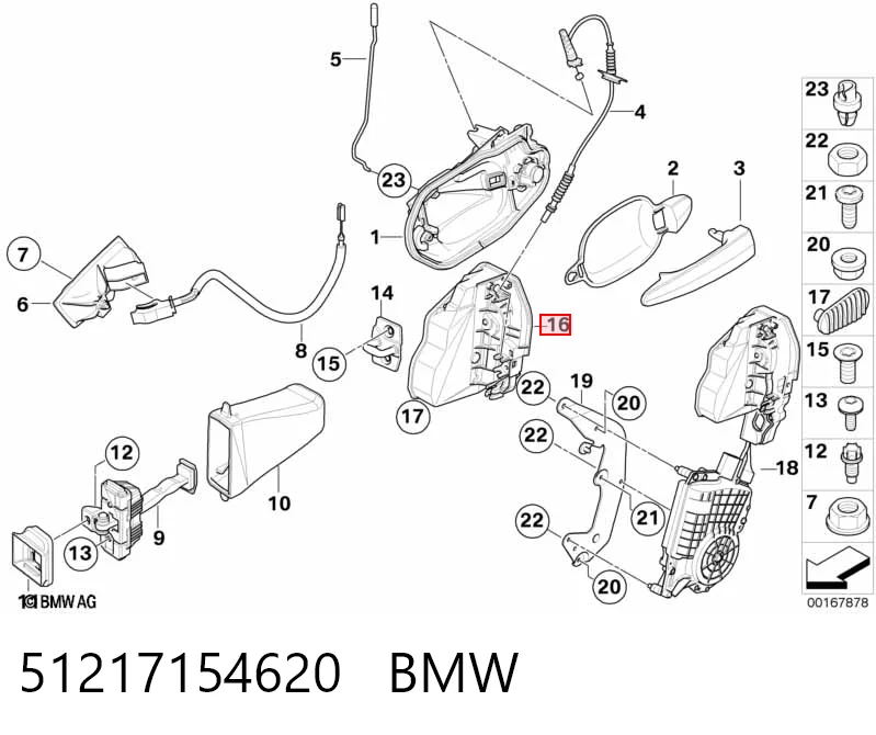 51217154620 BMW Fecho da porta dianteira direita