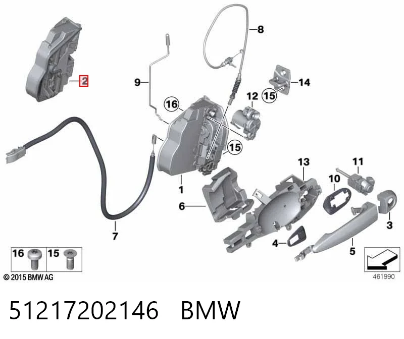 51217202146 BMW Fecho da porta dianteira direita