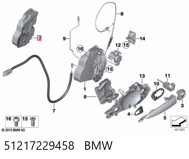 51217229458 BMW Fecho da porta dianteira direita