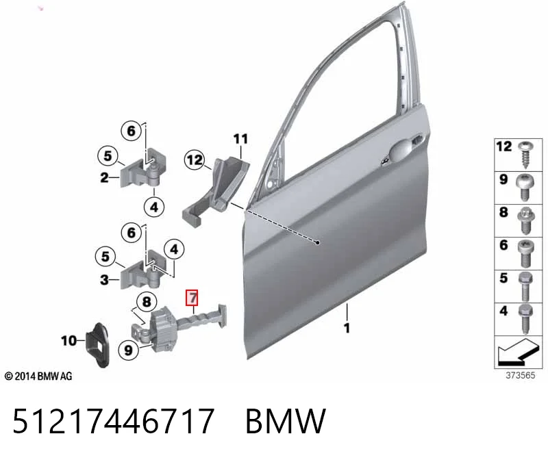 51217446717 BMW Limitador dianteiro esquerdo de abertura de porta