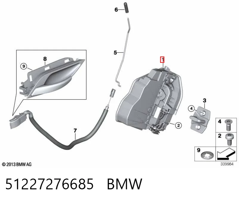 51227276685 BMW Fecho da porta traseira esquerda