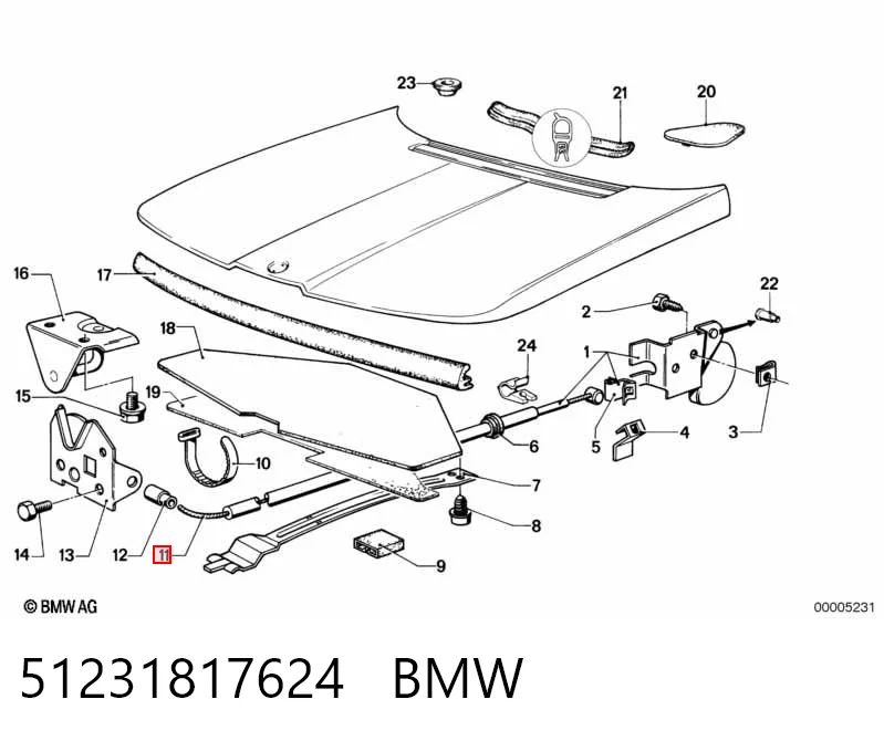 Cabo de abertura da capota BMW 3  E36 ao melhor preço