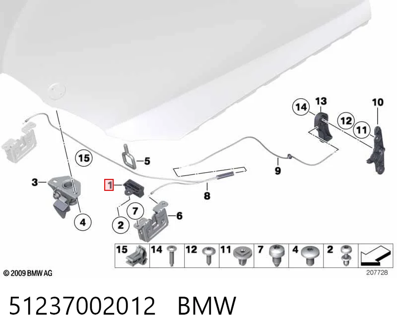 51237002012 BMW Fecho da capota