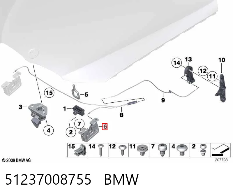 51237008755 BMW Fecho da capota