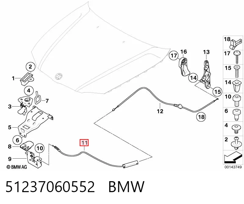 Cabo de abertura da capota BMW 3  E90 ao melhor preço