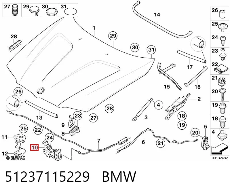 51237115229 BMW Fecho da capota