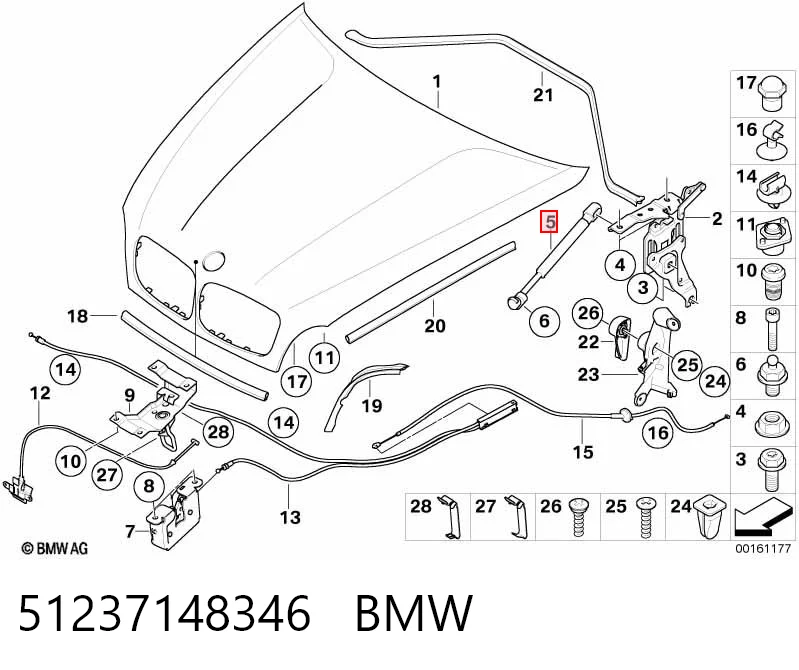 51237148346 BMW Amortecedor da capota