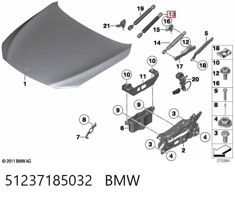 51237185032 BMW Amortecedor da capota
