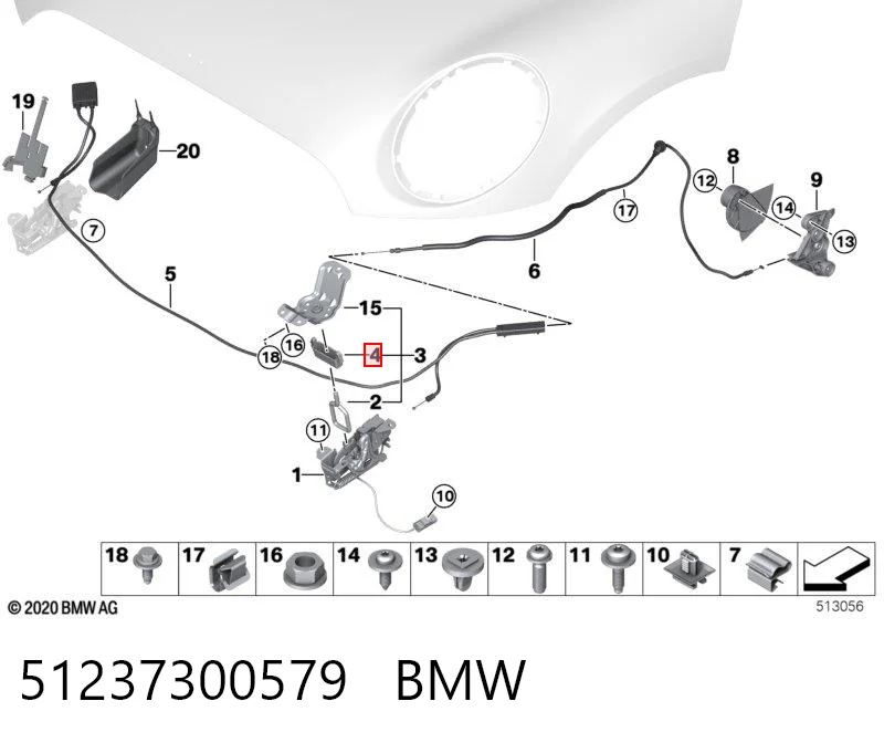 51237300579 BMW Fecho da capota