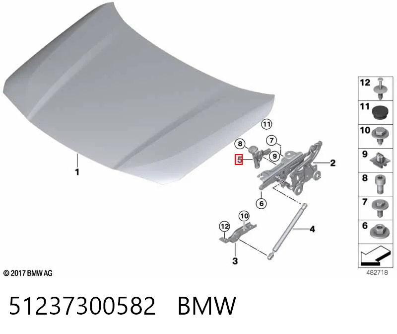 51237300582 BMW Puxador de abertura da capota