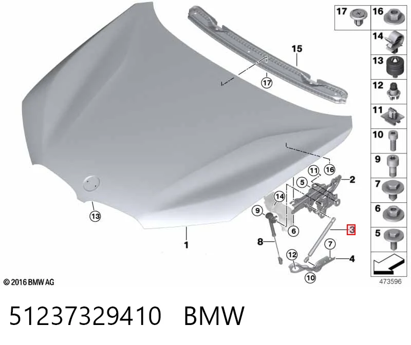 51237329410 BMW Amortecedor da capota