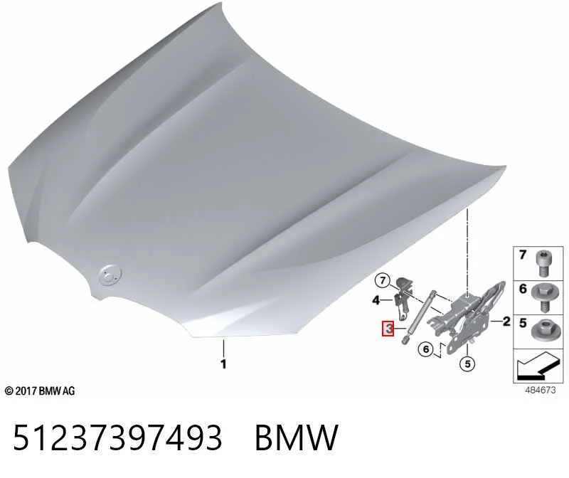 51237397493 BMW Amortecedor da capota