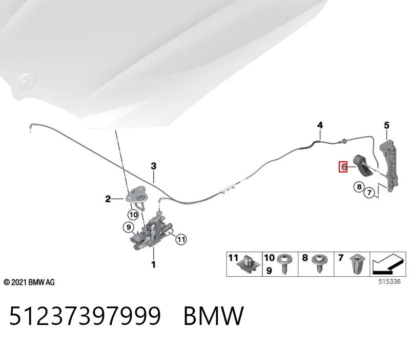 51237397999 BMW Puxador de abertura da capota
