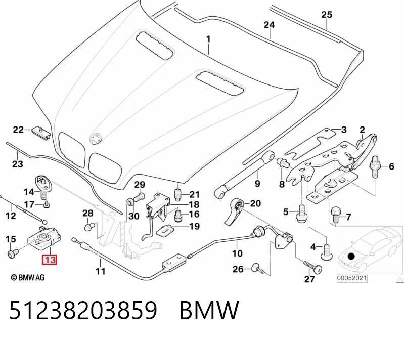 51238203859 BMW Fecho da capota