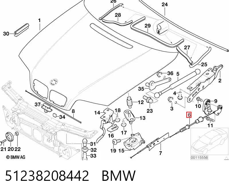51238208442 BMW Cabo de abertura da capota