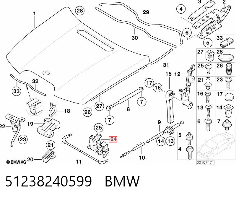 51238240599 BMW Fecho da capota