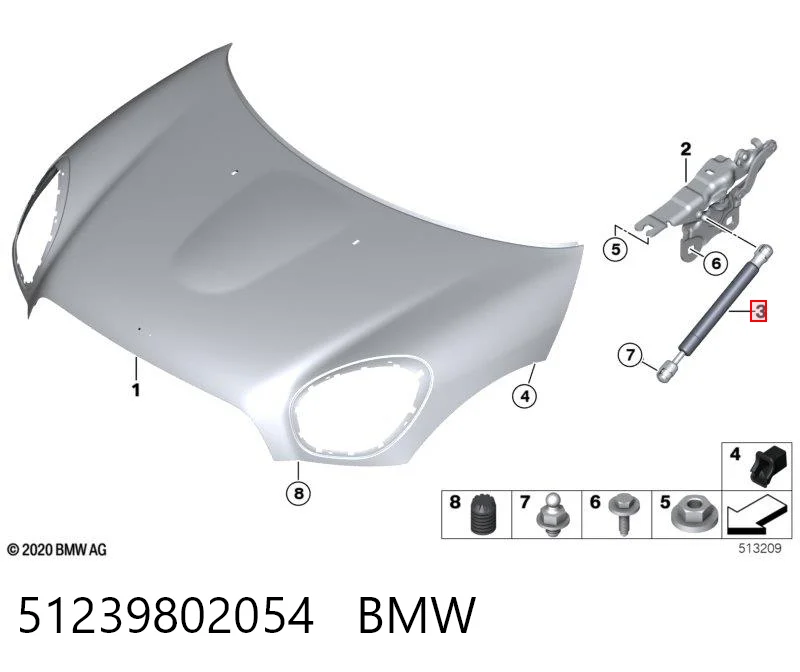 Amortecedor da capota Mini COUNTRYMAN  F60 ao melhor preço