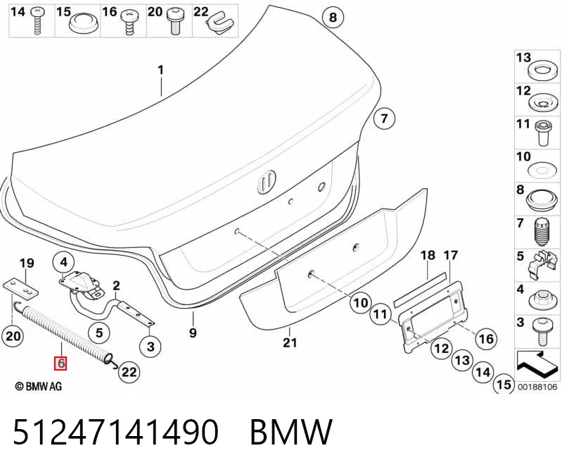 51247141490 BMW Amortecedor de tampa de porta-malas (de 3ª/5ª porta traseira)