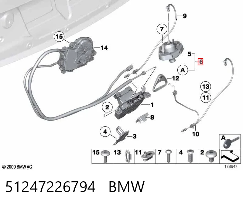 Trinco de fecho de porta-malas (de 3ª/5ª porta traseira) BMW 7  F01, F02, F03, F04 ao melhor preço