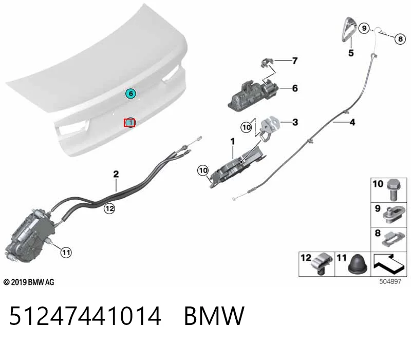 51247441014 BMW Fecho de tampa de porta-malas (de 3ª/5ª porta traseira)